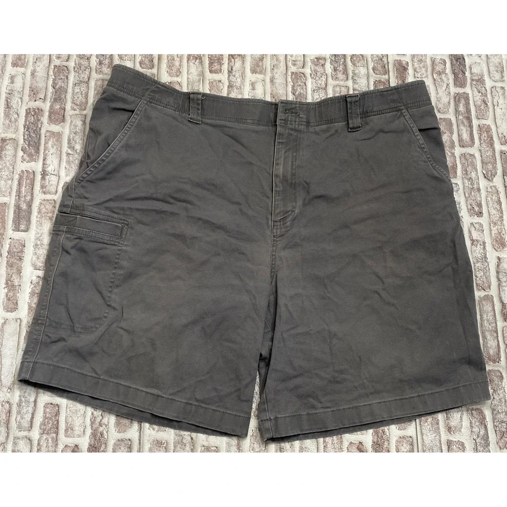 L.L. Bean Shorts Natural Fit Pathfinder Stretch Men's Gray 42 Canvas Work Hiking